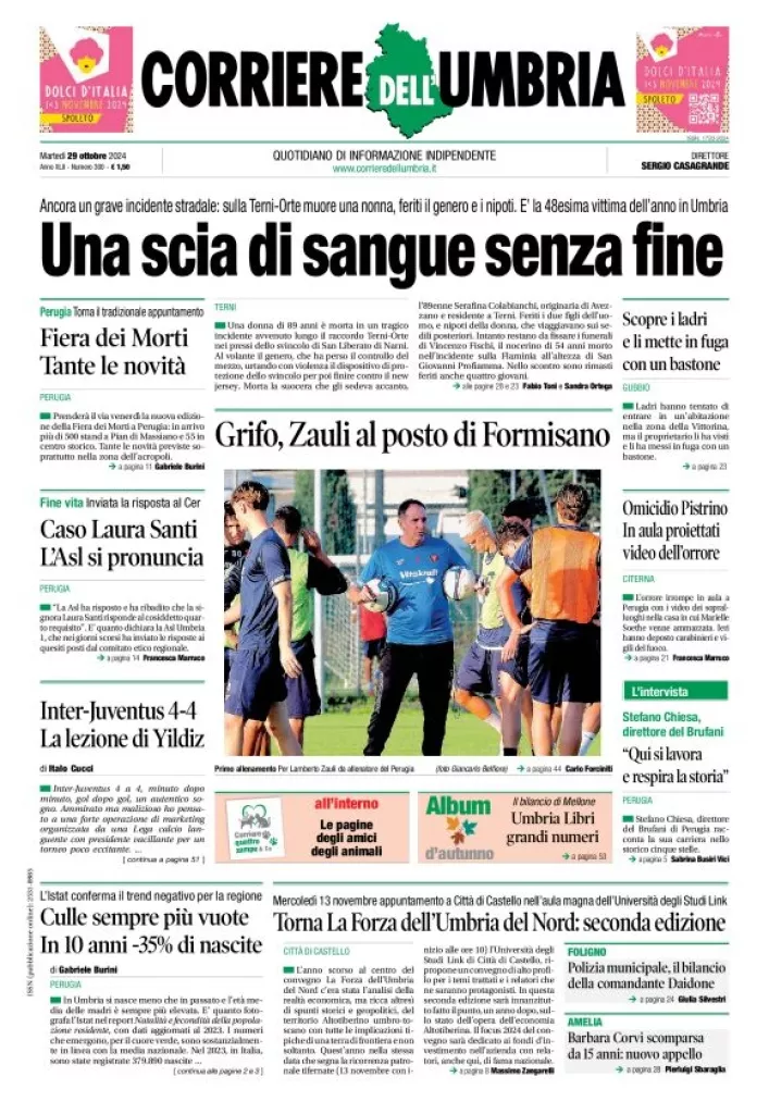 Prima-pagina-corriere umbria-del-2024-10-29